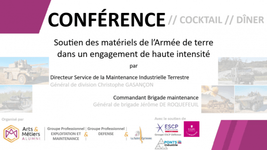Conférence : soutien des matériels de l'Armée de terre dans un engagement de haute intensité