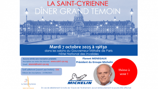 Dîner Grand témoin avec Florent Menegaux, Président du Groupe Michelin