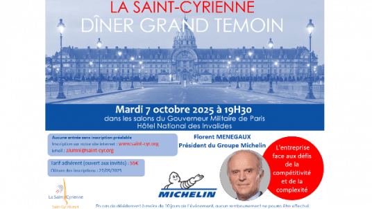 Dîner Grand témoin avec Florent Menegaux, Président du Groupe Michelin